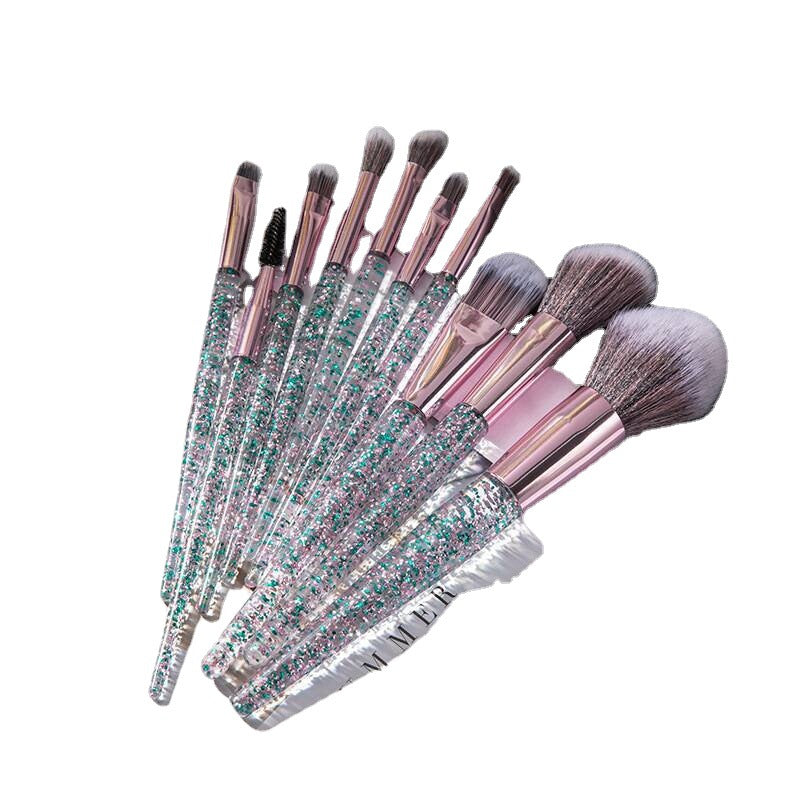 Professional 10-Piece Makeup Brush Set - Synthetic Fiber Brushes