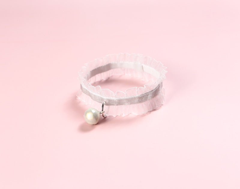 Velvet Lace Adjustable Pet Collar with Insect Repellent