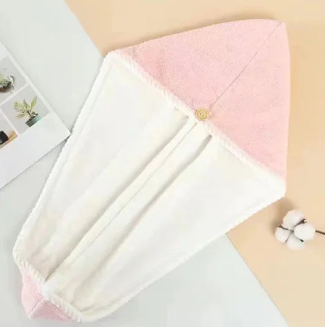 Double Layer Quick-Dry Thick Hair Drying Cap for Adults